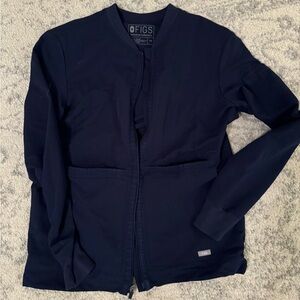 Figs xs navy scrub jacket unisex